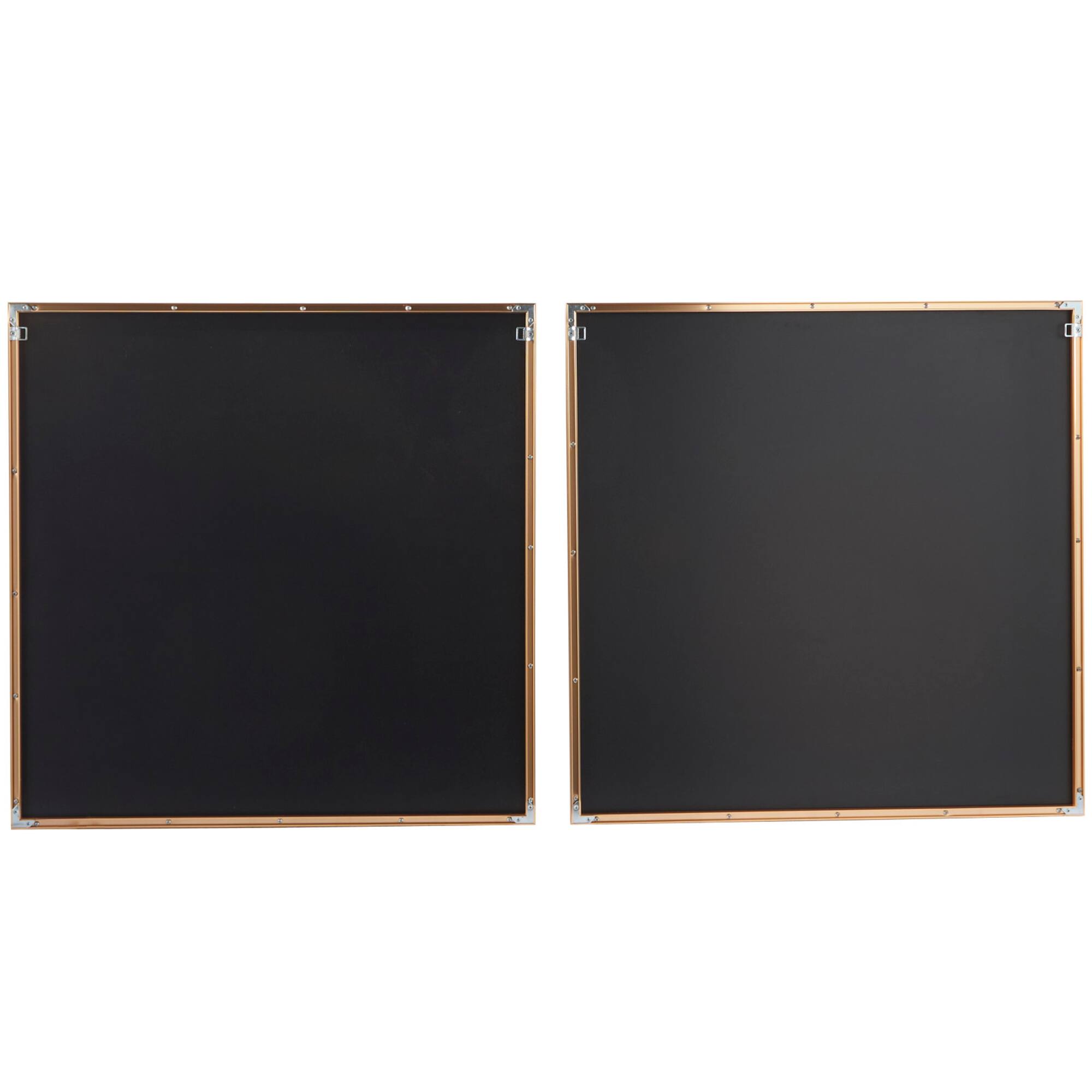 CosmoLiving by Cosmopolitan Gold Porcelain Swirl Starburst Framed Wall Art with Gold Aluminum Frame Set of 2 32", 32"